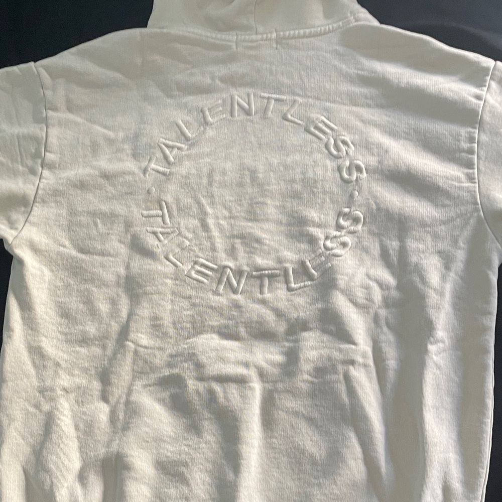 TALENTLESS Cream Embroidered Hoodie